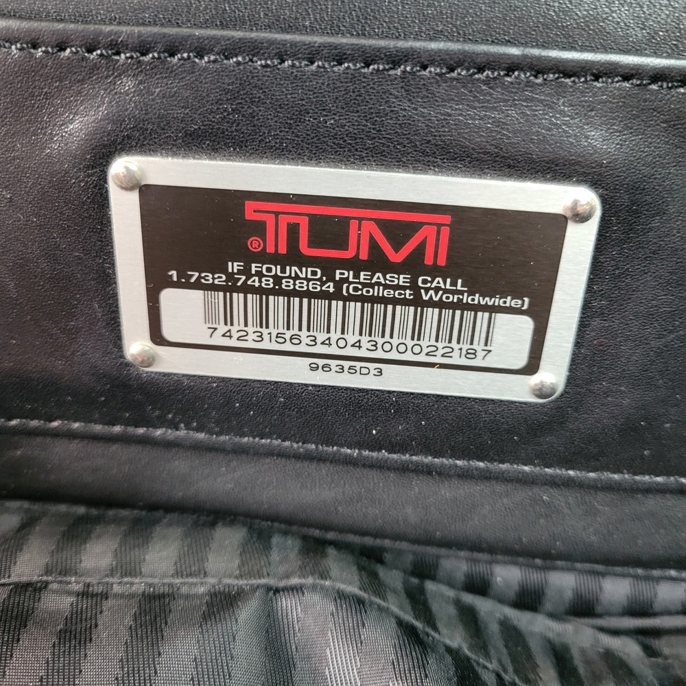 Tumi Black Leather Laptop Bag Briefcase Travel Bag 17x14 - Picture 11 of 14